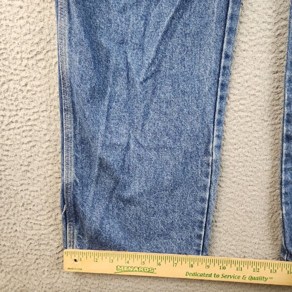 Wrangler Riggs Jeans Mens 34x32 Blue Workwear Carpenter FR Relaxed Faded Denim - Picture 4 of 16